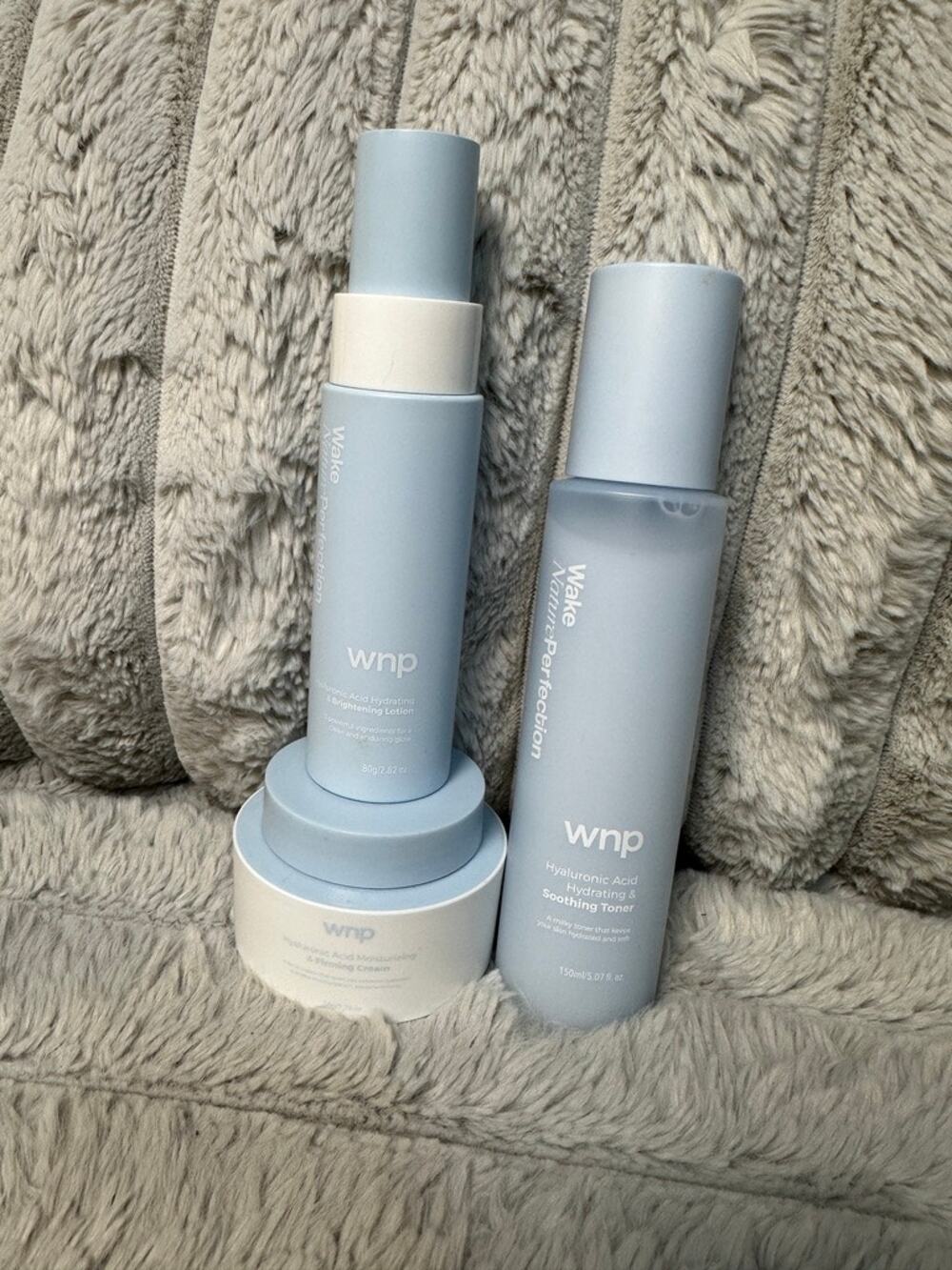 WNP Hyaluronic Acid Skincare 3pc Set Toner Lotion Moisturizing Firming Cream